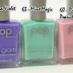 Nail Swatches! Pop Beauty Nail Glam Ultra Violet, Mint Magic and Pink Popsicle